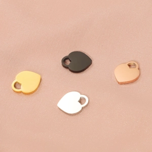 Polished stainless steel heart pendants in gold, silver, rose gold and black colors
