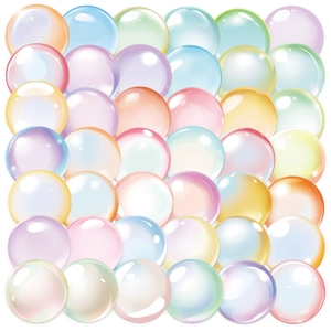 Transparent Iridescent Bubble Stickers Waterproof PET Watercolor Aesthetic Decals For Scrapbooking Laptop DIY Decor