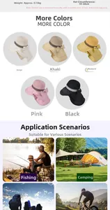 Breathable wide brim sun hat with neck protection and bow detail for outdoor activities