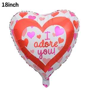18-inch heart-shaped foil balloon with I Adore You print for Valentine's Day decor