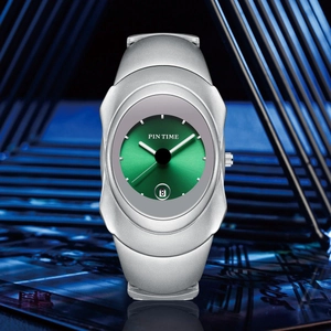 Men Quartz Watch Asymmetrical Zinc Alloy Case Waterproof Luminous Date Display Y2K Cyberpunk Style Avant Garde Wristwatch