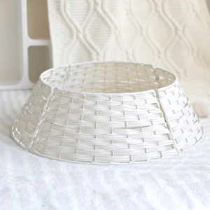 Christmas Tree Collar Woven Imitation Rattan Base Cover Fence Holiday Decoration Home Ornament Indoor