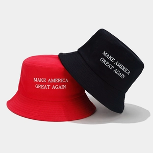 Bobs en coton rouge et noir avec broderie blanche Make America Great Again de qualité