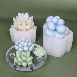 Stampo in silicone succulento 3D per candele profumate fai-da-te e lavori in gesso