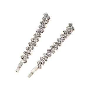 Set di fermagli per capelli in argento con strass a onde per acconciature da sposa