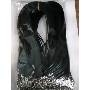 Bulk pack of black wax cord DIY necklaces with silver lobster clasps for jewelry making