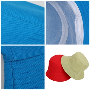 Minimalist cotton twill bucket hat with reinforced stitching and breathable mesh lining