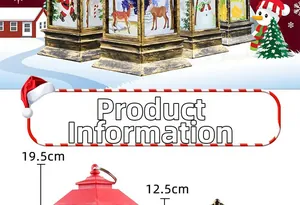 Detailed dimensions of red and bronze Christmas lanterns with height specifications