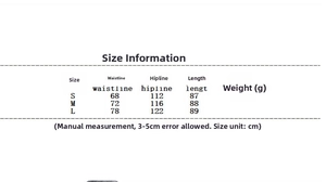 Tableau des tailles pour ensemble blazer et jupe évasée avec mesures détaillées S-L