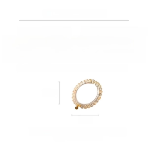 Detailed sizing chart and specifications for citrine and clear quartz beaded bracelet