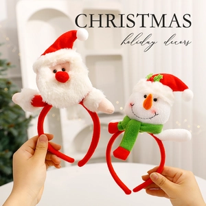 Serre-tête De Noël Peluche Père Noël Bonhomme De Neige Renne Pingouin Bonhomme Pain Épices Accessoires De Déguisement Fête Décor