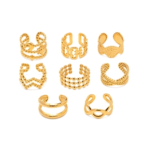 Lot de bagues d'oreilles en acier inoxydable plaqué or 18 carats aux motifs tressés