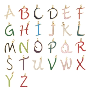 Colorful Enamel Letter Charms Alphabet A To Z Stainless Steel Pendants DIY Jewelry Accessories For Necklace Bracelet