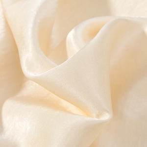 Glänzendes hellgelbes Satin-Gewebe für Damen-Jacken mit weicher Seidentextur