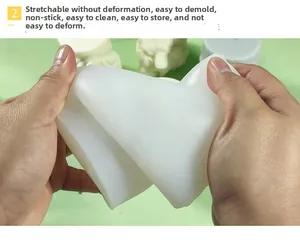 Detailed view of flexible animal cylinder silicone mold showing high elasticity and easy demolding