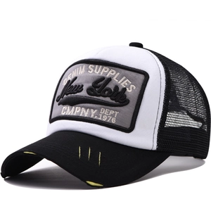Casquette Trucker Broderie Lettres New York 3D Rétro Coton Mesh Respirant Ajustable Baseball Unisexe