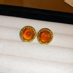 Vintage Geometric Gold Plated Copper Earrings With Silver Earring Post Shell Zircon Heart Butterfly Fashion Jewelry Women
