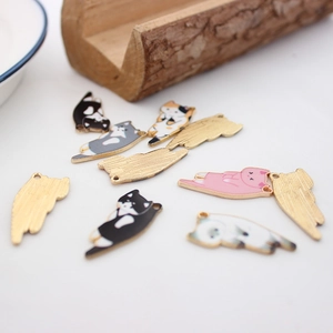DIY kitty charms in diverse cat shapes and colorful enamel for jewelry making