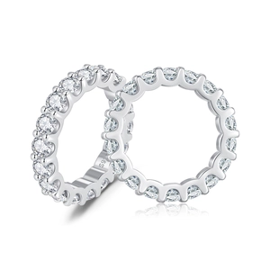 Luxurious D color moissanite eternity rings in S925 sterling silver with brilliant sparkle