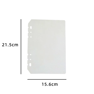 Transparent A5 6-hole binder divider with 21.5cm by 15.6cm size dimensions