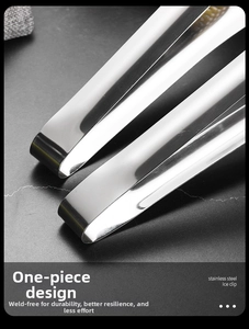 Detail of integrated stainless steel ice clip showing brushed metal texture and smooth curve