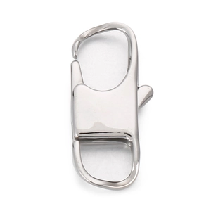 Fermoir mousqueton en acier inoxydable poli argenté pour bracelets et colliers DIY
