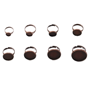 Adjustable bronze ring bases with multiple tray sizes for DIY jewelry making