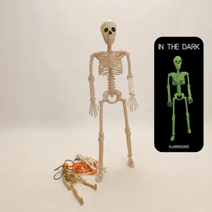 Lebensgroßes menschliches Skelettmodell mit grünem Glow-in-the-Dark-Leuchteffekt