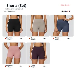 Détails du short de fitness taille haute disponible en cinq coloris professionnels