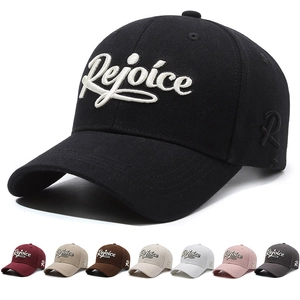 Cotton Baseball Cap Rejoice Letter Embroidery Sun Protection Curved Brim Outdoor Sports Casual Hat Adjustable Men Women
