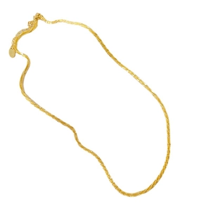 Elegant gold titanium steel sparkling star twist chain necklace with adjustable pendant