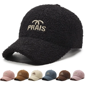 Casquette De Baseball Hiver Polaire Peau De Mouton Velours Teddy Chaud Coupe-vent Extérieur Brodé Réglable Femmes Hommes