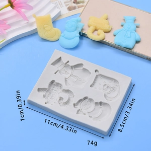 Moule de Noël en silicone bonhomme de neige et canne à sucre pour pâtisserie