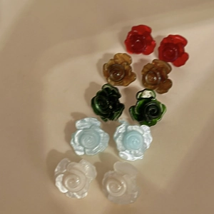 Bunte Harz Blumen Ohrstecker Mit 925 Sterling Silber Ohrring Stecker Mehrlagiger Rose Floral Schmuck Für Damen