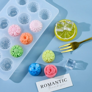 12-cavity silicone flower cake mold for making DIY chocolate and fondant desserts