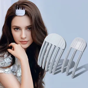 Hair root volumizing clips in light gray with comb teeth design for natural lifting