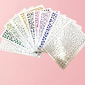 Acrylic Rhinestone Stickers Face Jewels Self Adhesive Multi Size Faux Artificial Pearl Gems For Eye Makeup DIY Crafts Scrapbook Decoration