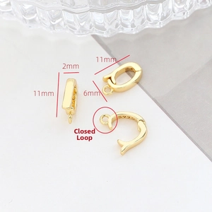 Macro detail of 11mm S925 gold plated lobster clasp with size marks for DIY jewelry