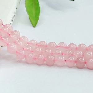 Brins de perles rondes en quartz rose naturel pour la création de bijoux DIY polis