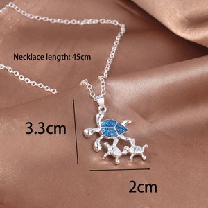 Detail of opal sea turtle mother and child pendant with 45cm chain and 3.3cm size