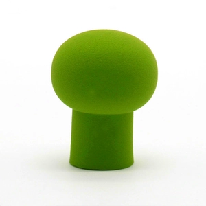 Green mushroom shaped makeup sponge blender for liquid foundation and powder