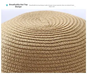 Close-up of breathable paper straw hat crown with tight spiral weave pattern