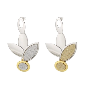 Trendy Stainless Steel Earrings For Women Geometric Heart Flower Shape Gold Silver Two Tone Frosted Fashion Jewelry