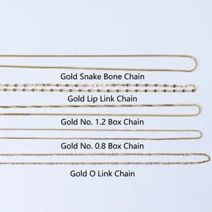 Titanium Steel And Copper Necklace Chain For Women Men Vacuum Plated Gold Snake Box Cable Lip Chain Minimalist Jewelry