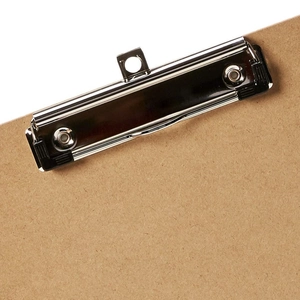 Classic A4 wooden clipboard with a strong silver metal clip for office and school use