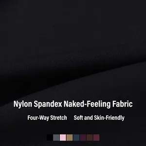 Texture du tissu de l'ensemble de yoga noir avec stretch 4D et toucher doux sur peau