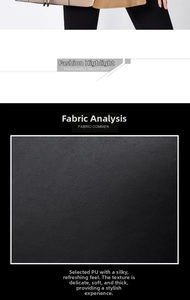 Close-up of premium black PU leather texture showing fine grain on large tote bag