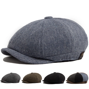 Vintage Newsboy Cap British Octagonal Hat Textured Tweed Beret For Men Women Adjustable Casual Flat Cap Windproof Fashion
