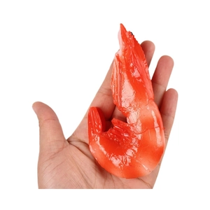 Realistic artificial cooked red prawn keychain pendant for restaurant food display