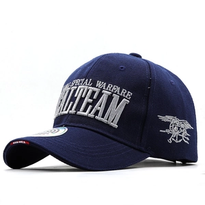 Berretto da baseball tattico Navy SEALs blu navy con ricamo TEAM e dettaglio tridente